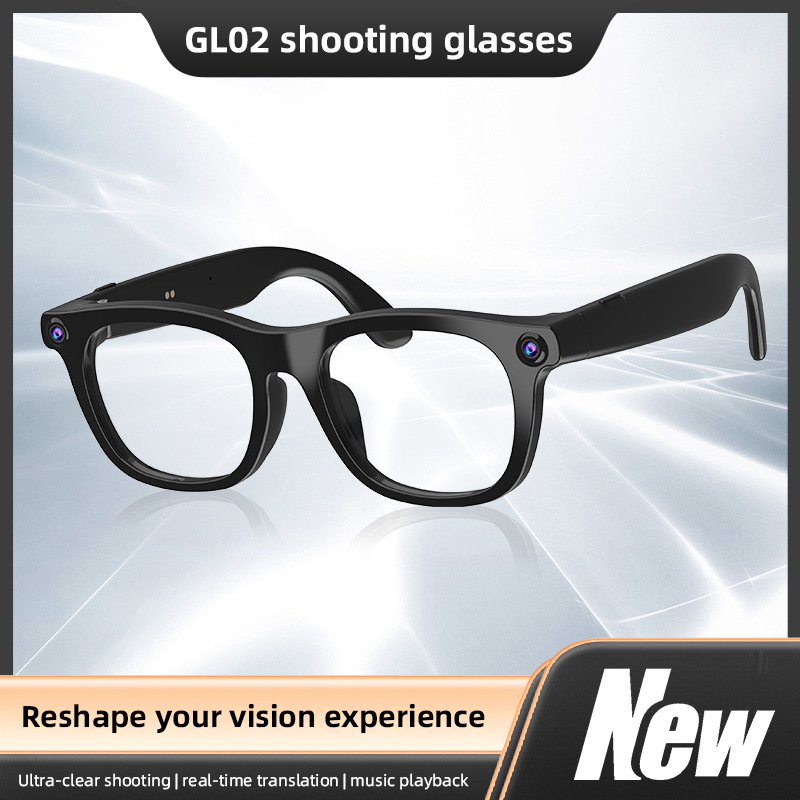 Smart glasses with 1300W pixel camera for photography, Bluetooth for music and calls, AI translation and real-time translation