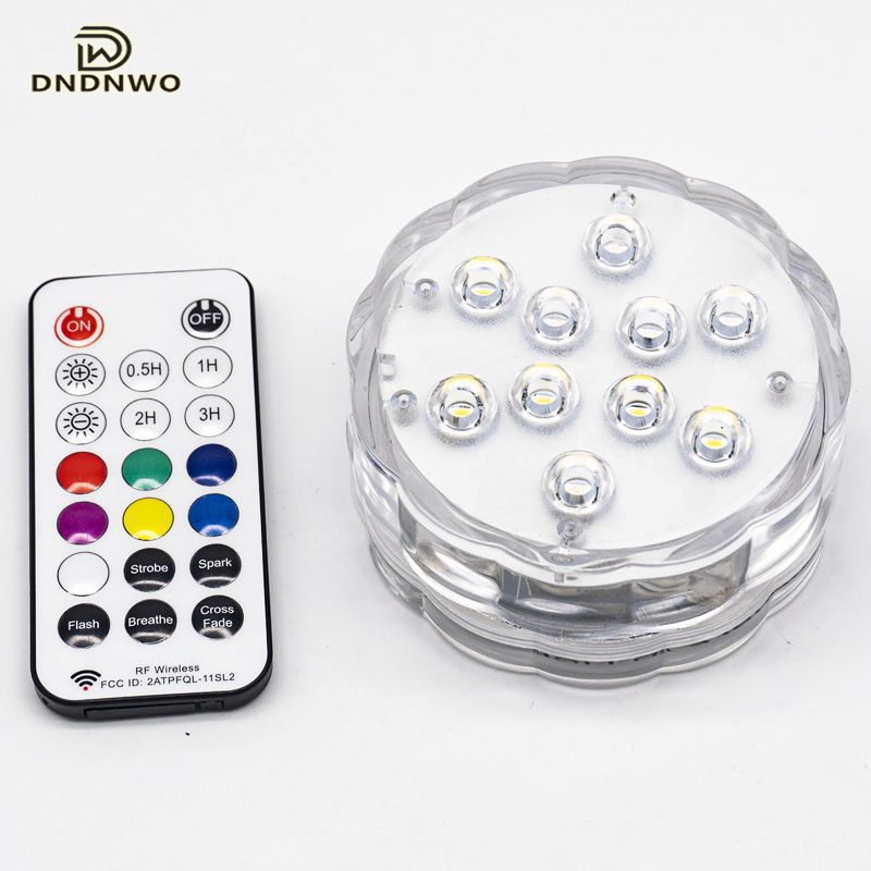 跨境LED泳池灯RGB水下灯防水无线遥控潜水灯吸盘磁铁鱼缸水底灯具