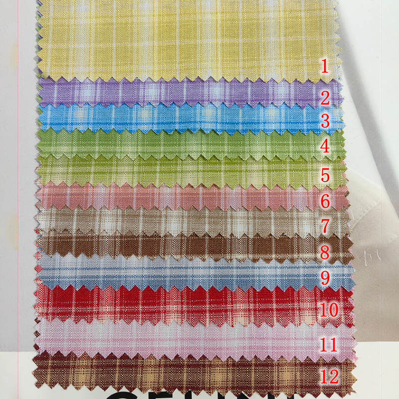现货时尚TR弹力格子面料糖果色女装衬衫百褶短裙休闲裤帽子格子布|undefined