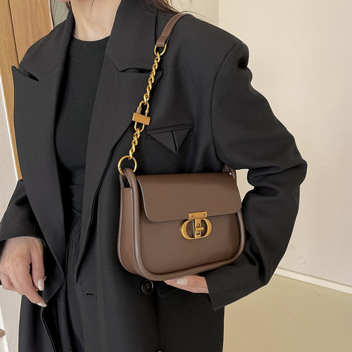 This year's popular bags women's bags  new style trendy retro lock buckle underarm bag shoulder crossbody small square bag 