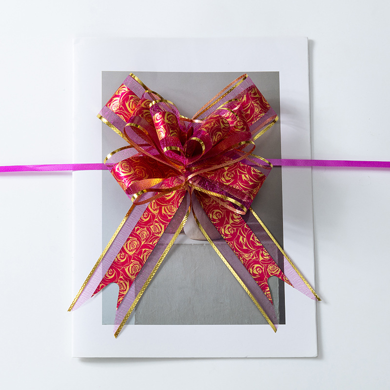 Mano de flores de cinta de colores regalos de boda embalaje de artículos de boda decoración de regalos de Navidad floral sala de estar escaleras