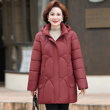 品牌羽绒棉服女中长款2024冬装加厚宽松显瘦中年妈妈时尚优雅外套