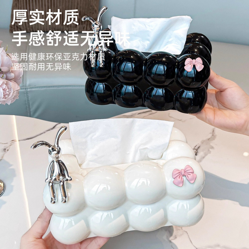 クリームクラウドティッシュボックスマシュマロ北欧リビングルームダイニングテーブルナプキンティッシュボックスデスクトップ装飾|undefined