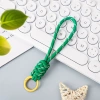 Green white dot diamond knot lanyard (with hanging loop)