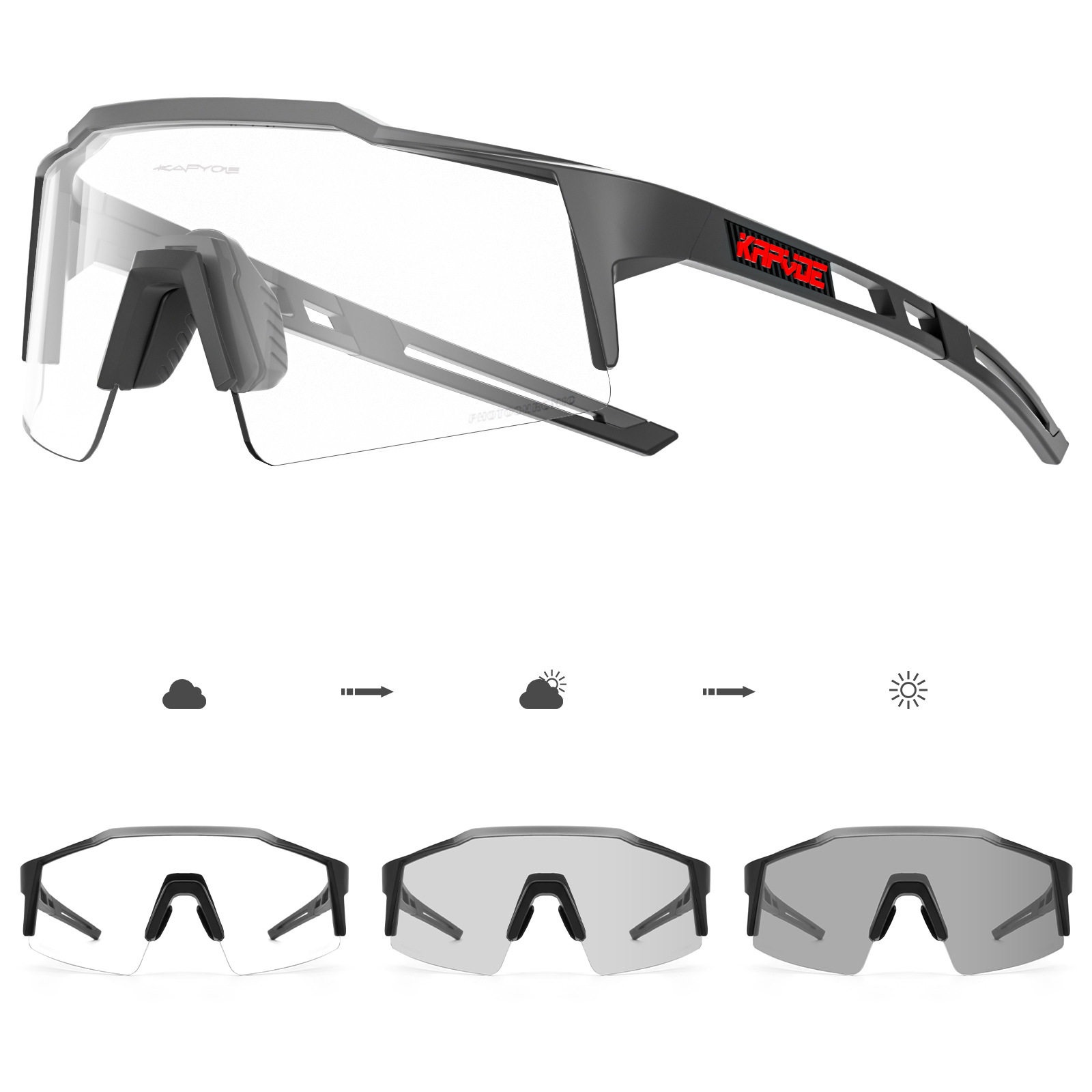 Gafas Fotocromáticas y Antivaho de Ciclismo de TR90, Cortavientos, Apto para Miopía, para Ciclismo image 7