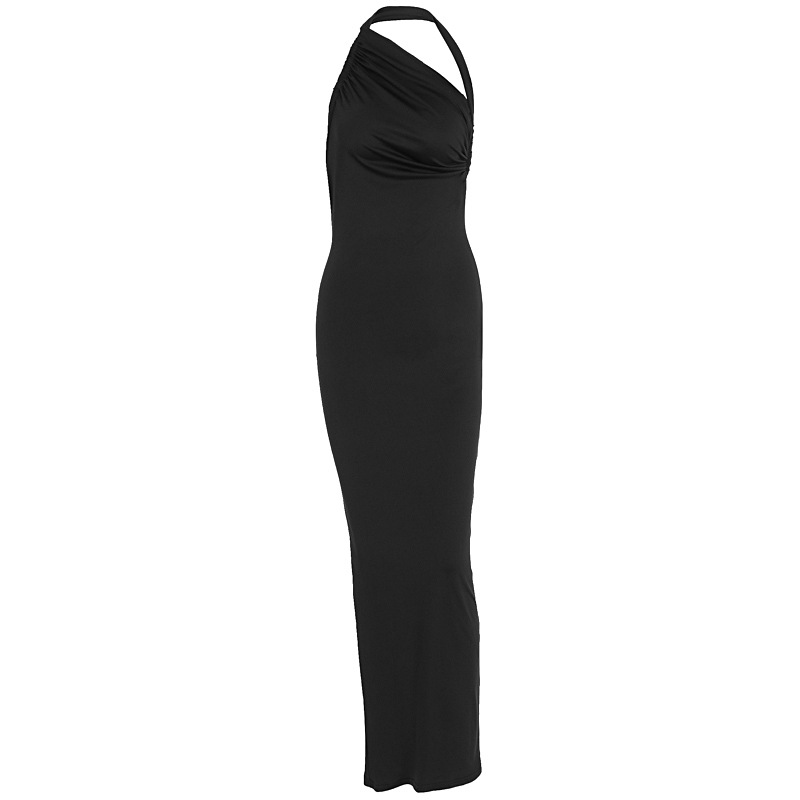 New Arrival Summer Women Dress Sexy Bodycon Halter Large Open Back Dress Female Fashion Party Date Dress_ecoleips.com