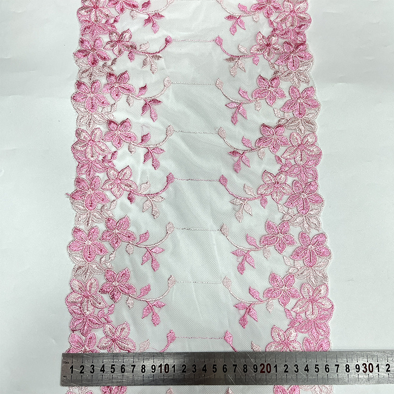 26cm malla bordado encaje hecho a mano ropa DIY accesorios de tela flores cheongsam encaje bordado encaje