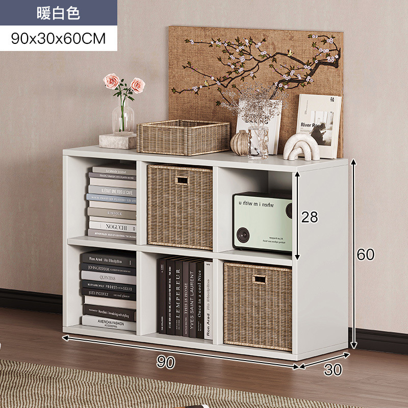 Estantería Estante de piso a techo Estante para libros simple Gabinete a cuadros para el hogar Gabinete de ocho compartimentos Sala de estar Gabinete corto Gabinete de almacenamiento Gabinete de almacenamiento