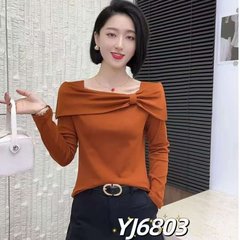 一件代发直播爆款2025秋季新款时尚一字领长袖纯色内搭打底衫上衣