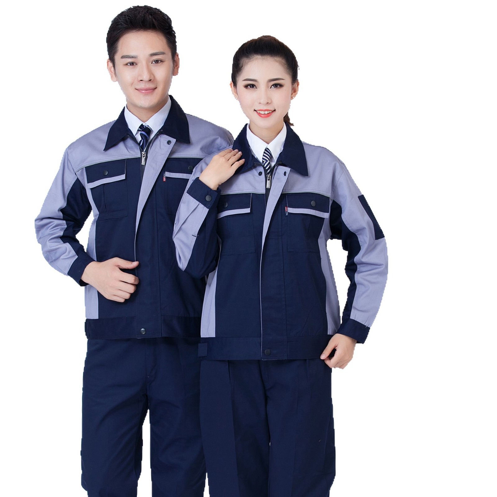 Primavera y otoño chaqueta de hombre anti-desgaste anti-sucia ropa de trabajo de manga larga ropa de trabajo de hombres y mujeres set de construcción ropa de trabajo