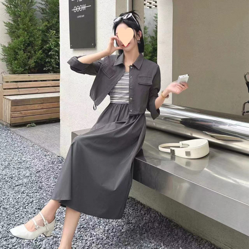Workwear Dress for Women 2025 Early Autumn New Style Petite Long-Sleeved Jacket with Vest and Skirt Two-Piece Suit Skirt