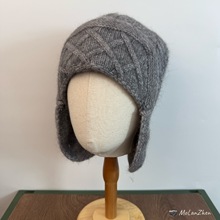 韩系兔毛针织护耳雷锋帽女秋冬季保暖显脸小飞行帽大头围毛线帽子