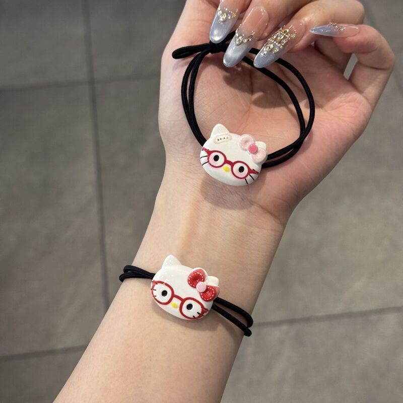 可爱眼睛KT猫发绳送男友小皮筋甜美少女闺蜜手绳卡通百搭扎头发圈|undefined