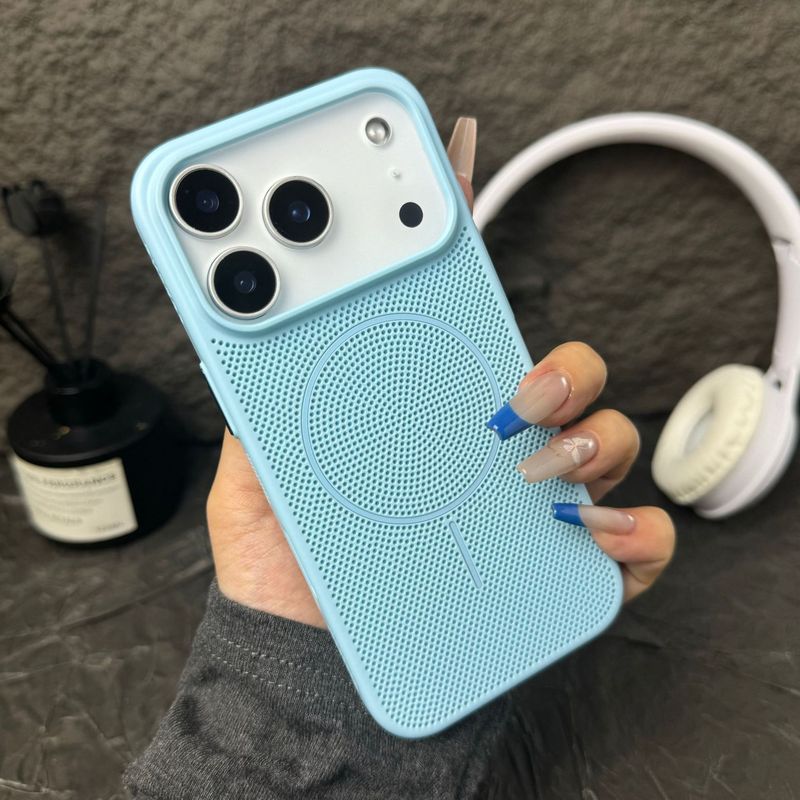 网壳散热适用苹果17细圈磁吸手机壳iPhone16Promax磨砂肤感防摔壳|undefined