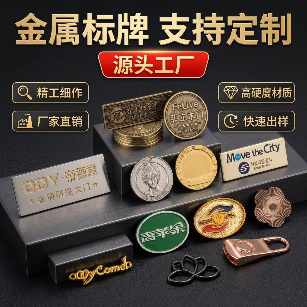 定制金属铭牌标牌家具印刷铜标五金制作logo圆标电镀铝牌批发定做