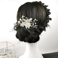 花嫁のヘアアクセサリー、韓国風ヘアピン、花飾り、小さな簪、ヘアジュエリー、人気商品、ヘアコーム、クリスタルリボン