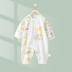 Newborn baby summer thin pure cotton jumpsuit newborn baby boy and girl baby outdoor crawling suit monk suit