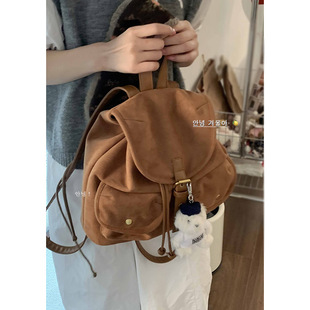 Korean Style Simple Large Capacity Backpack Women's 2024 New Niche Design Casual All-match Retro Commuter Backpack