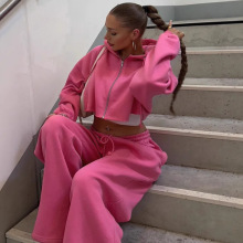 2025春秋新款亚马逊独立站欧美外贸女装时尚长袖运动休闲卫衣套装