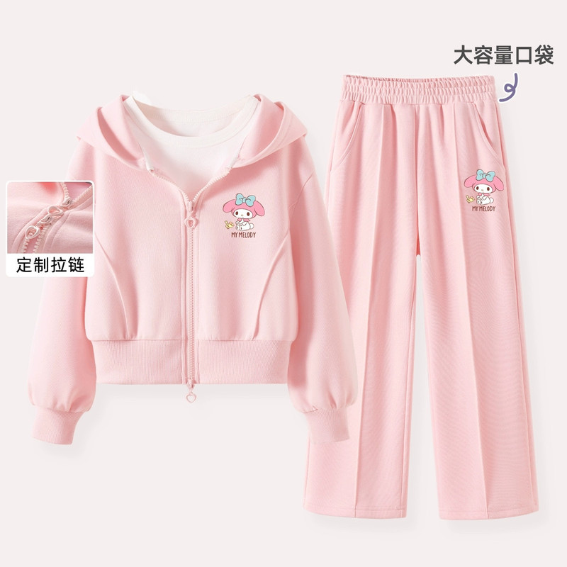 女童秋装套装新款紫色儿童运动服洋气拉链外套两件套女孩秋季衣服|undefined
