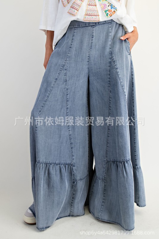 アマゾン 25 秋の新作クロスボーダー外国貿易ヨーロッパとアメリカの服弾性ウエストルーズカジュアルワイドレッグパンツカジュアルパンツ|undefined
