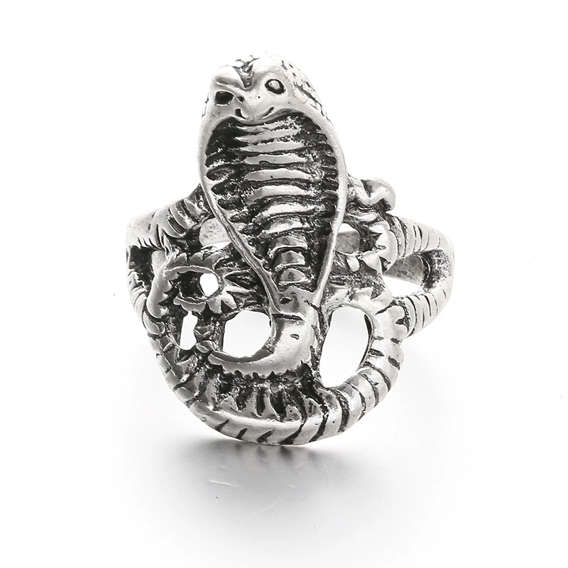Adjustable Retro Snake Ring, Alloy with Gold Plating, Punk Style, One Size
