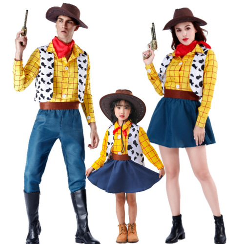 Toy Story 4 Halloween Toys Woody Shepherd Girl Parent-Child Children's Clothing Men's Denim Suit