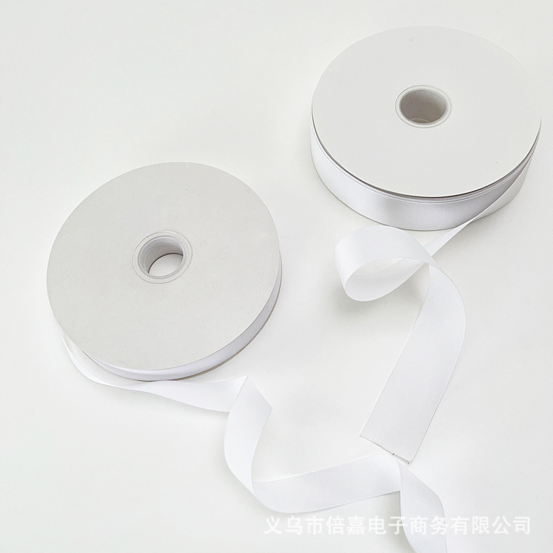 0.6-4CM 흰색 리본 리본 로프 활 반 완성 된 신선한 꽃다발 포장 폴리 에스테르 실 장식