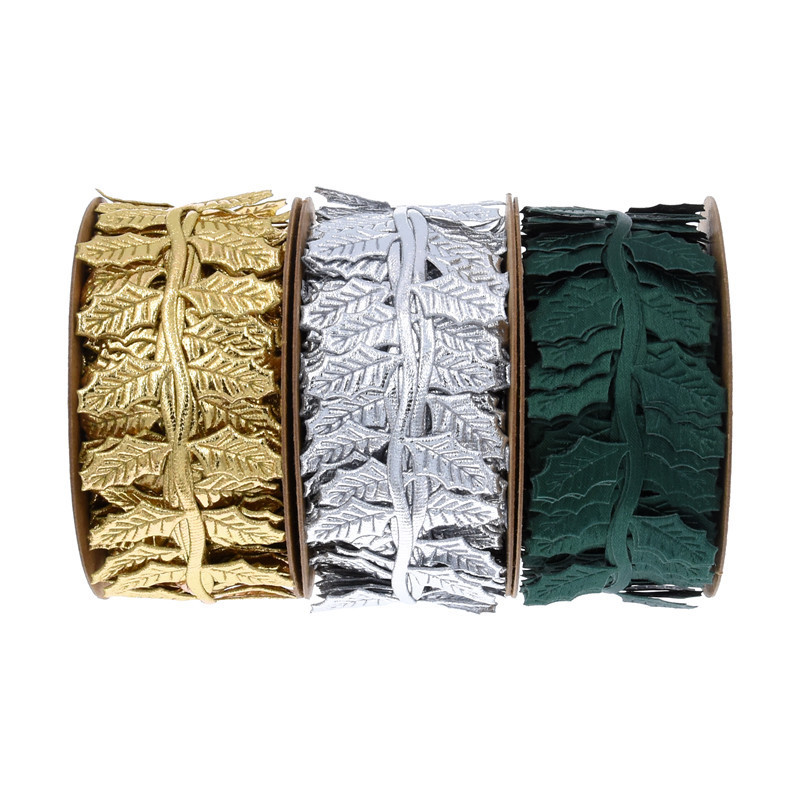 Transfronterizo Amazon nueva Navidad fruta roja hoja cinta regalo embalaje árbol de Navidad decoración hoja cinturón 10 M
