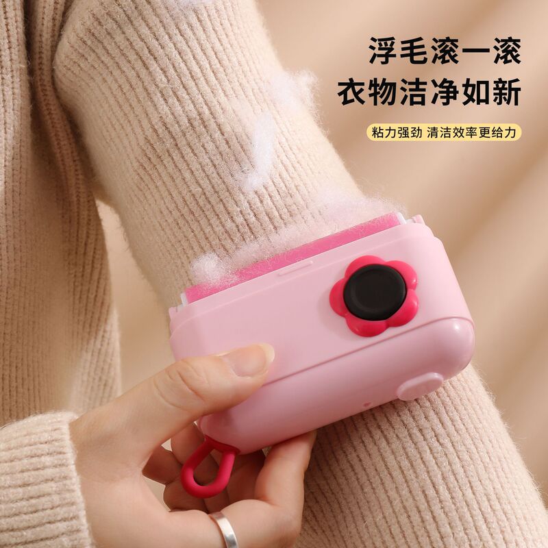【原创】三合一相机粘毛器可水洗便携卡通去毛器粘滚筒宠物除毛刷|undefined
