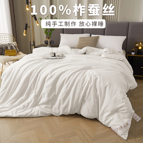 Handmade silk quilt 100% tussah silk quilt hotel bed and breakfast quilt core summer cool quilt spring and autumn four seasons quilt mother quilt wholesale