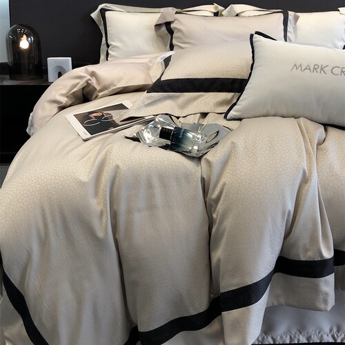 MARKCROSS top luxury leopard print jacquard bedding LF milk yucca tencel pure cotton blended four-piece set 7 colors
