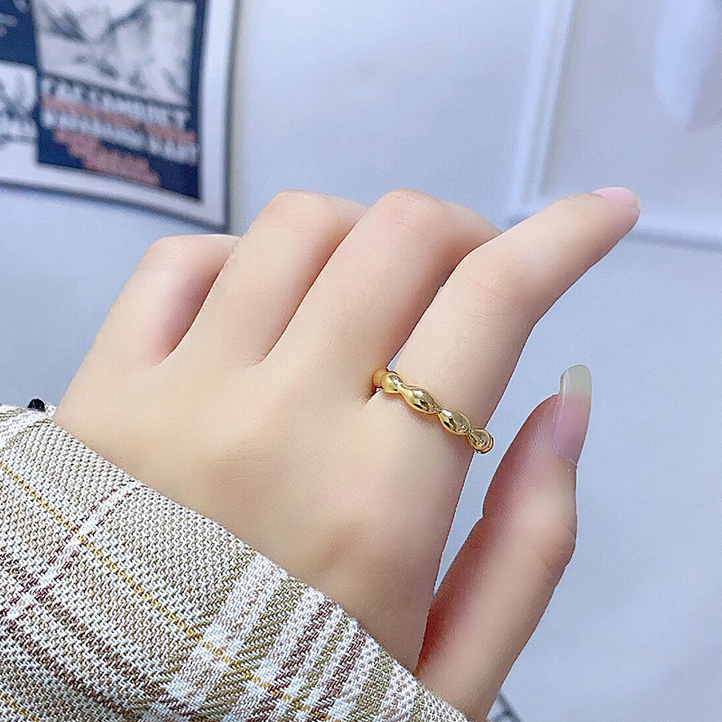 Korean version of the oliveshaped ring design sense geometric open ring wholesalepicture15