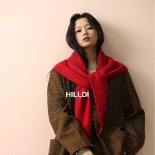 2025新款秋冬女加厚学生韩系围巾披肩外搭加大三角巾针织慵懒百搭