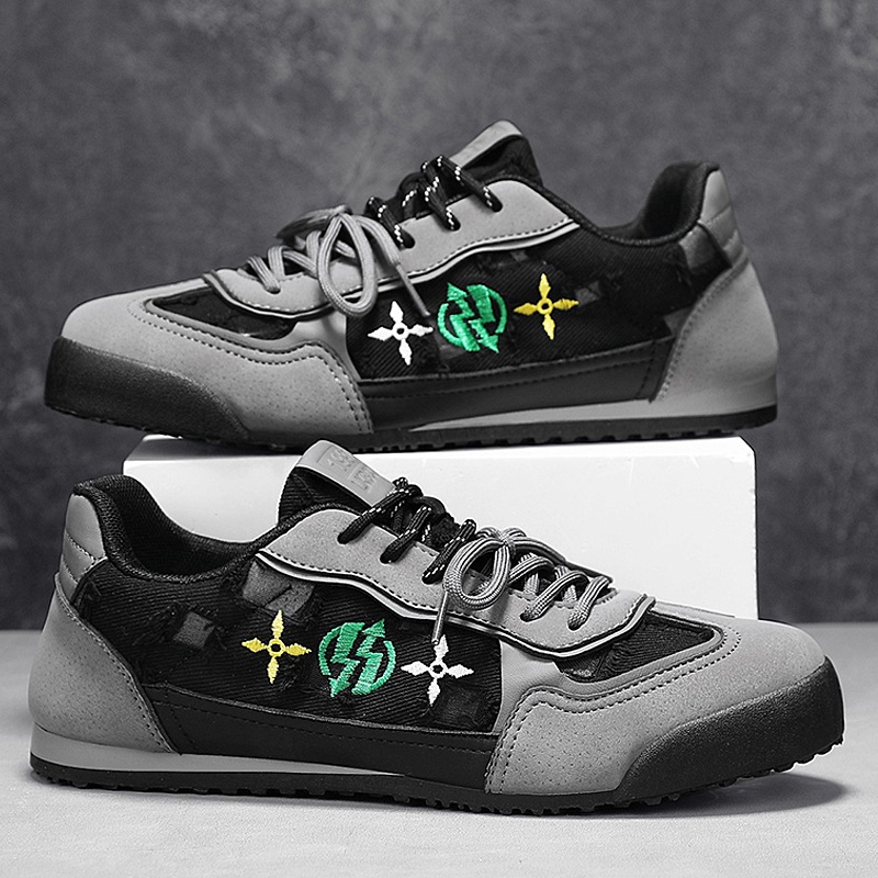 Zapatos casuales de entrenamiento alemán para hombres, zapatos deportivos de verano 2025, cordones dobles para hombres, estilo universitario plano, zapatos de moda de todo fósforo para hombres