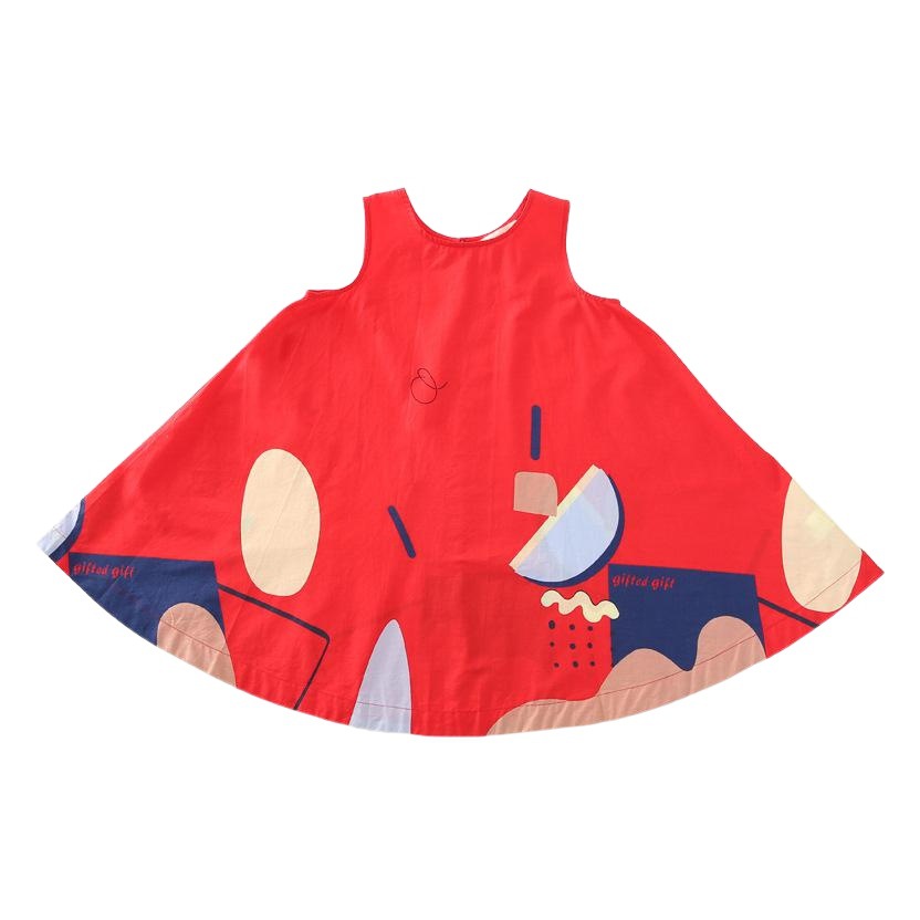 Vestido de las niñas vestido de verano 2023 nueva celebridad en línea ropa para niños vestido de princesa occidental de verano para niños falda impresa para niñas