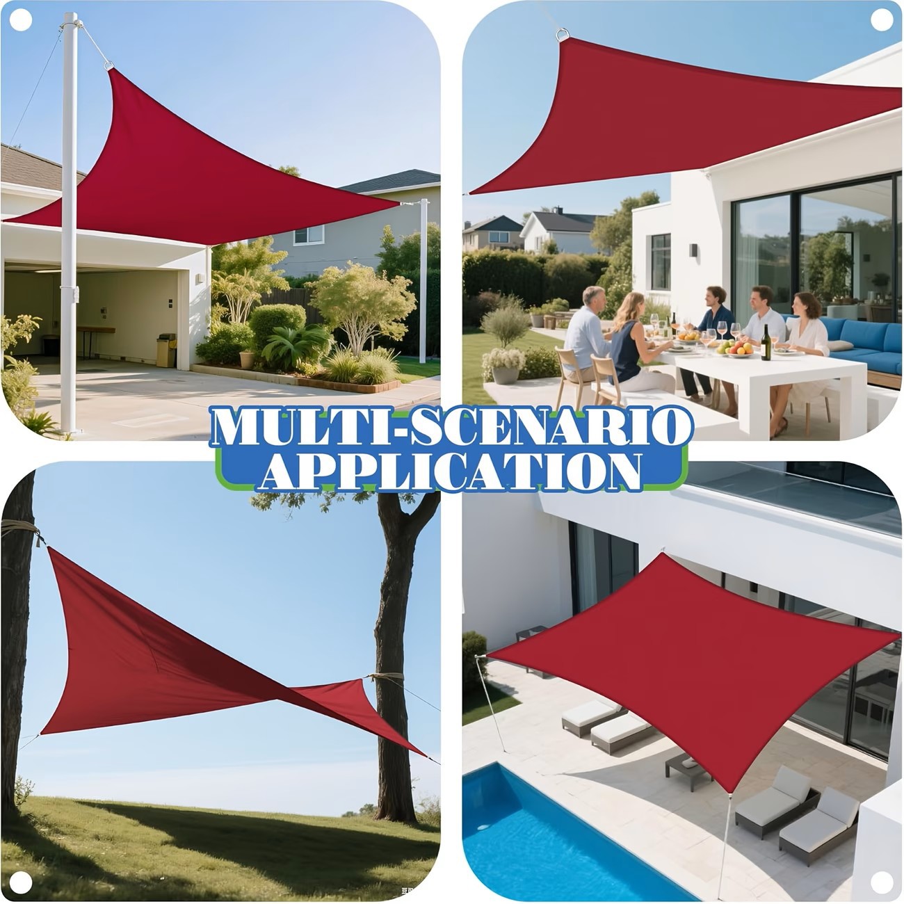 Cross-border outdoor rectangular rainproof sunshade sail for balcony and yard, sun-resistant and waterproof canopy fabric