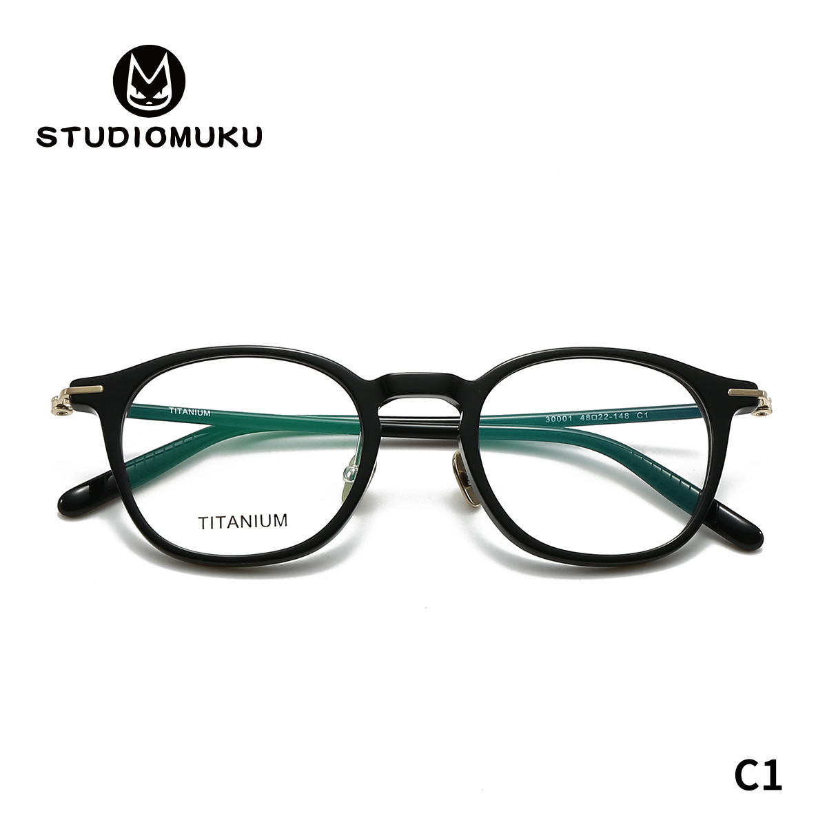 Las gafas de madera fresco STUDIOMUKU se actualizan constantemente hasta que el marco de gafas ovaladas perfecto Marco de gafas de hoja de titanio puro