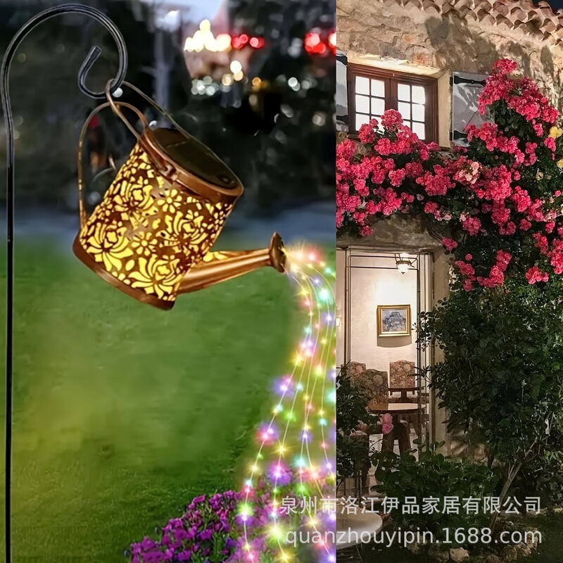 ソーラーライトエンジェルケトルLEDフェアリーガーデン装飾レトロメタル屋外適用芝生パステラス|undefined