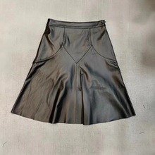 海宁真皮皮裙女2025秋冬新款高腰A字百褶半身裙绵羊皮蓬蓬裙伞裙a
