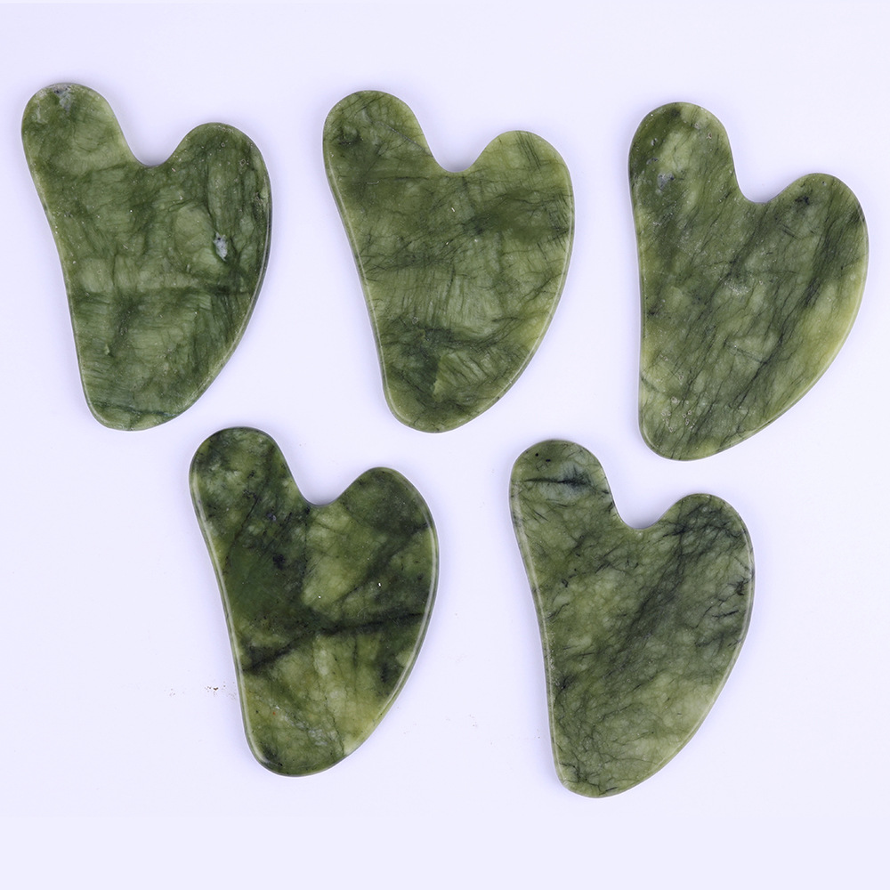 Fábrica de masaje facial en forma de corazón verde phoenix placa de masaje mayorista universal de todo el cuerpo rodillo de masaje de cuello meridiano