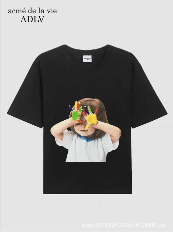 [韓国版] 2025 新韓国 ADLV 半袖ドーナツボーイ Tシャツ純綿ルーズカップルトップ女性用|undefined