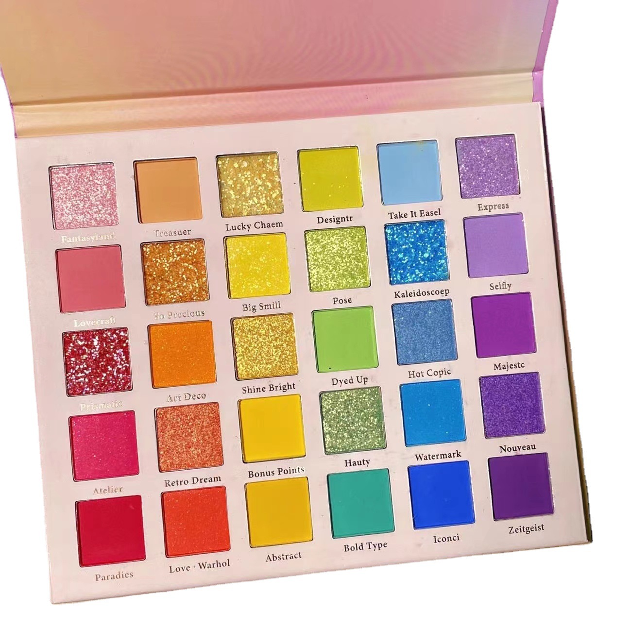 Mgl Rainbow Candy 30-Color Eyeshadow Palette Gradient Color Pearlescent Colorful Eyeshadow for Stage Performance and Cosplay Makeup