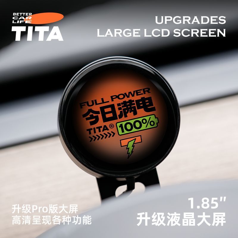 T9OTITA 는 테슬라 수정 된 자동 공기 코드 미터 속도 디스플레이 HUD 휴대 전화 홀더 무선 공급에 적합합니다.