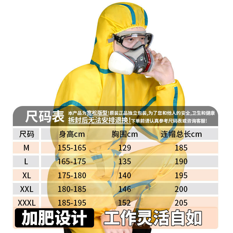 防护服连体全身耐酸碱化学防腐蚀防化服隔离无尘工作静电防污染服|undefined