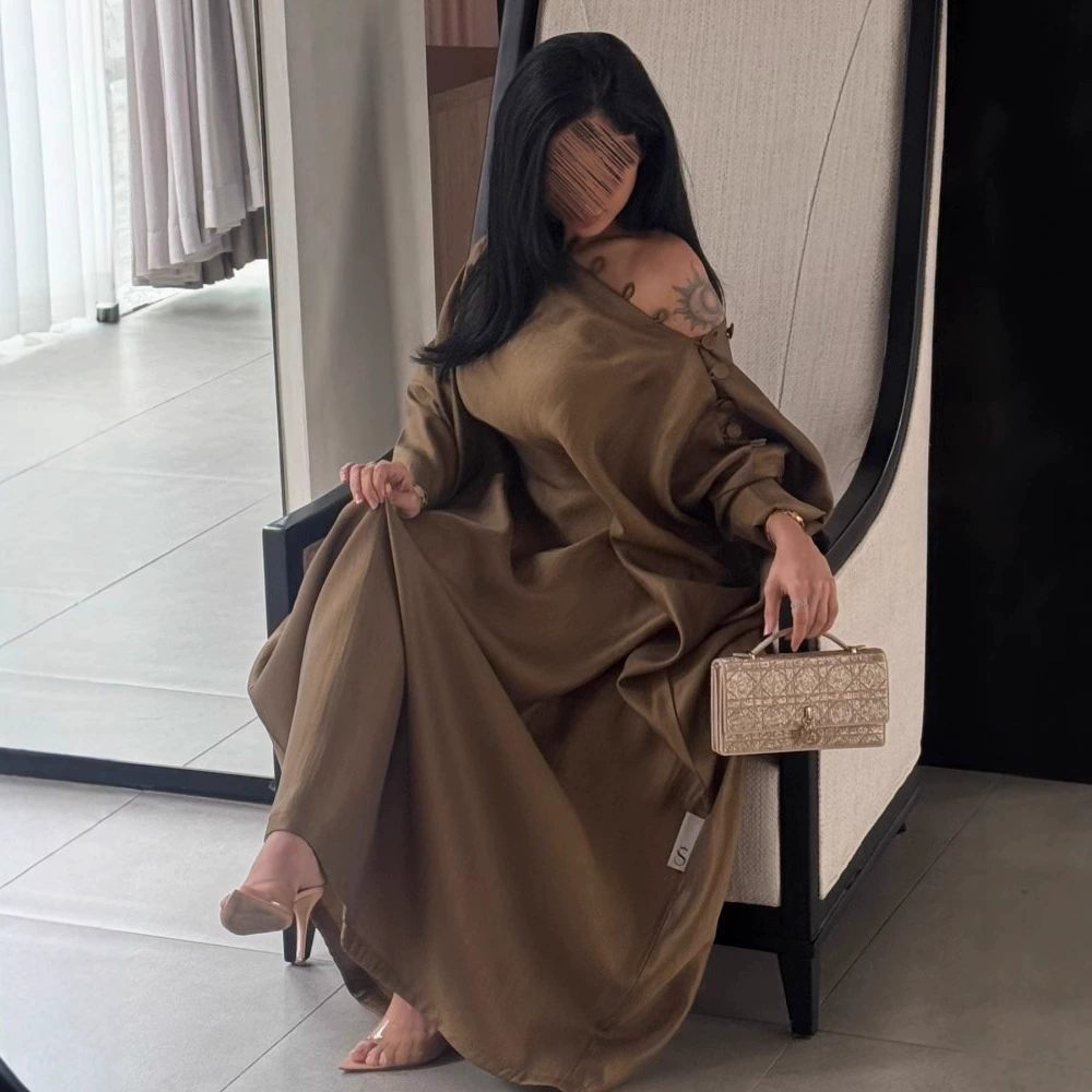 Новое европейское и американское платье-халат в стиле ретро, элегантное, с пуговицами, экспорт на Ближний Восток, весна-лето 2025 года