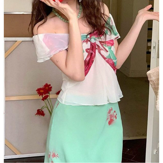 Super Fairy French Elegant Elegant High Waist Women's Summer Commuter Wear Slimming Bag Hip Fishtail Sweet Spicy Skirt MO