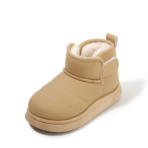 Children's Snow Boots 2025 Winter New Boys' Short Boots with Fleece and Thick Padding Girls' Cotton Boots Warm Baby Cotton Shoes
