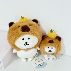 自虐的なクマのウェアラブル カピバラ ジャンプスーツ 15 20cm コットン ベビードール 背中にループが付いており、ストラップを掛けることができます