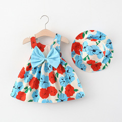 1397 foreign trade children's skirt wholesale big bow girl's dress children's princess skirt with hat consignment sale